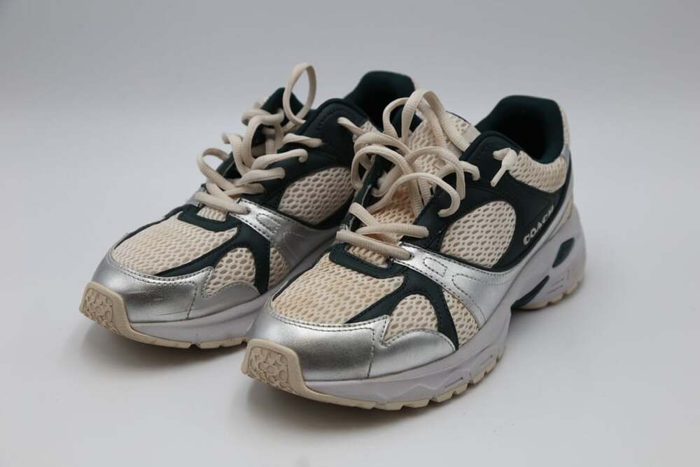Coach Sport Sneaker Silver Green Cream Mesh